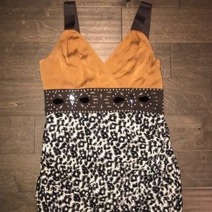 BeBe-Silk and Satin mini animal dress- Size M